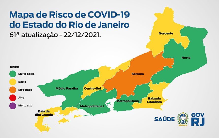 Mapa da Covid-19: RJ mantém risco muito baixo pela quarta edição seguida