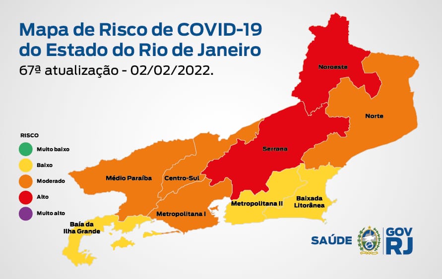 RJ permanece na bandeira laranja no Mapa de Risco da Covid-19