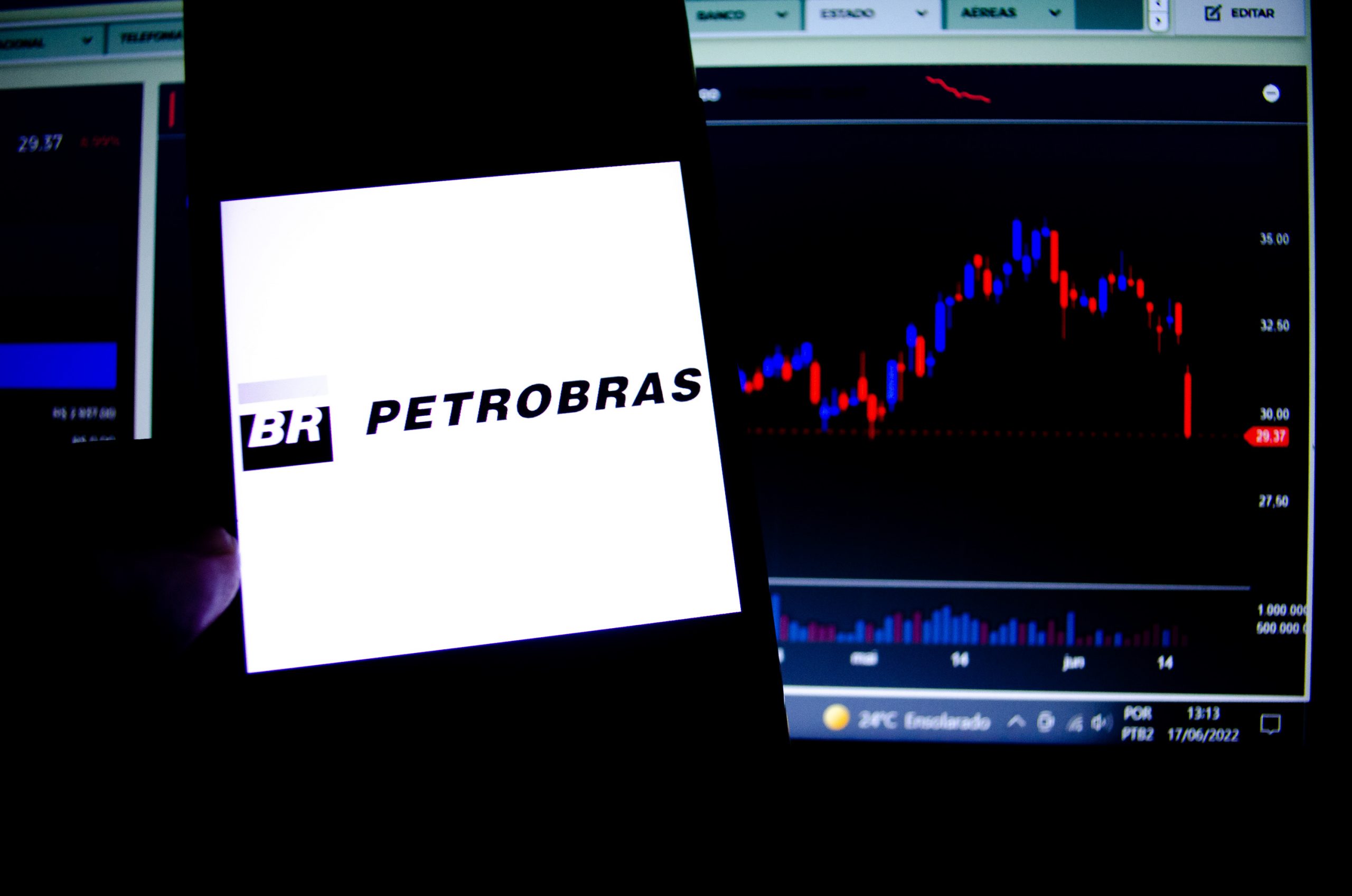 Ações da Petrobras afundam e Bolsa tomba abaixo dos 100 mil pontos